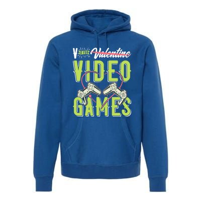 V Is For Valentines Video Games Gift For Gamer Lover Control Meaningful Gift Premium Hoodie