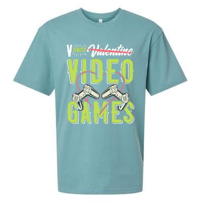 V Is For Valentines Video Games Gift For Gamer Lover Control Meaningful Gift Sueded Cloud Jersey T-Shirt