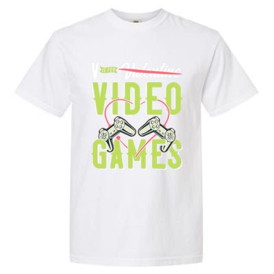 V Is For Valentines Video Games Gift For Gamer Lover Control Meaningful Gift Garment-Dyed Heavyweight T-Shirt