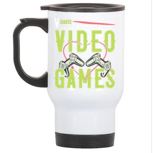 V Is For Valentines Video Games Gift For Gamer Lover Control Meaningful Gift Stainless Steel Travel Mug