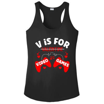 V Is For Video Games Game Lover T Ladies PosiCharge Competitor Racerback Tank