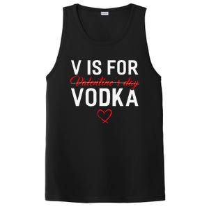 V Is For Vodka Valentine's Day Funny Vodka Lover PosiCharge Competitor Tank