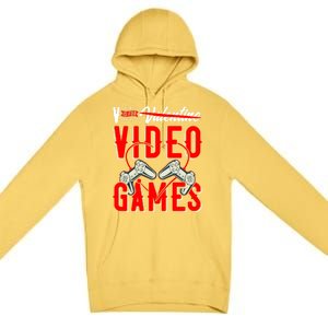 V Is For Valentines Video Games Gift For Gamer Lover Control Great Gift Premium Pullover Hoodie