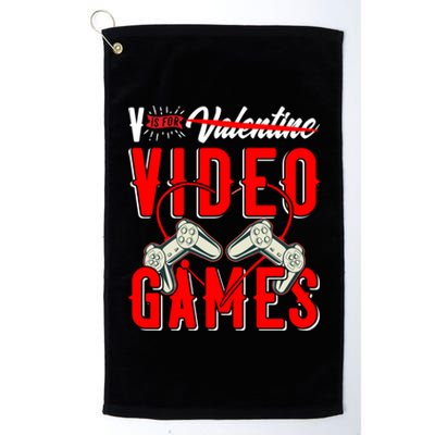 V Is For Valentines Video Games Gift For Gamer Lover Control Great Gift Platinum Collection Golf Towel