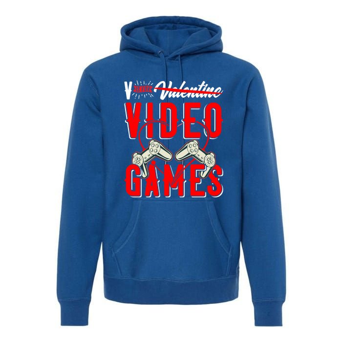 V Is For Valentines Video Games Gift For Gamer Lover Control Great Gift Premium Hoodie