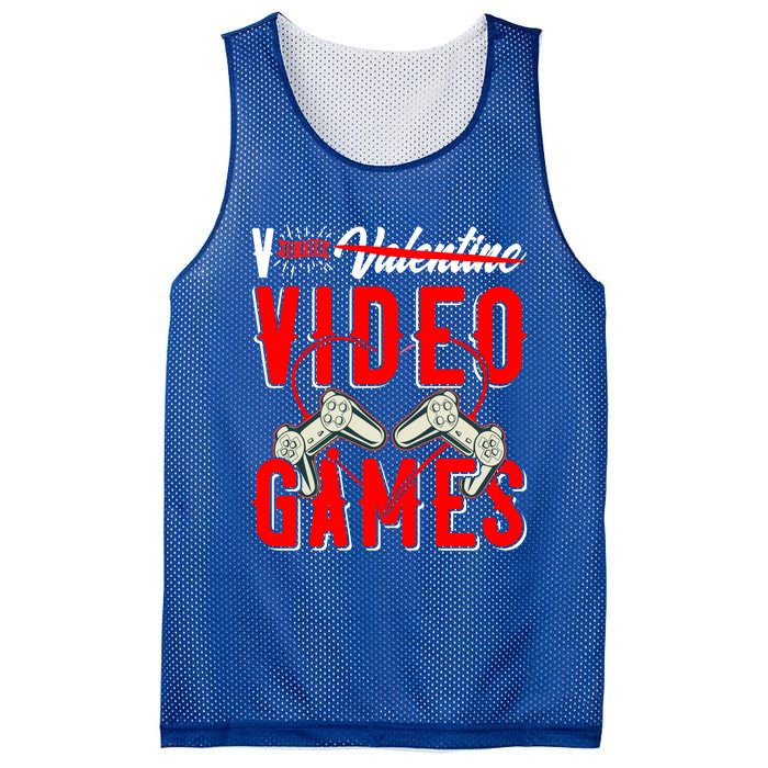 V Is For Valentines Video Games Gift For Gamer Lover Control Great Gift Mesh Reversible Basketball Jersey Tank