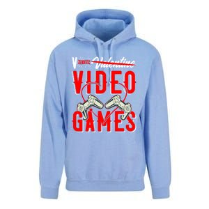 V Is For Valentines Video Games Gift For Gamer Lover Control Great Gift Unisex Surf Hoodie