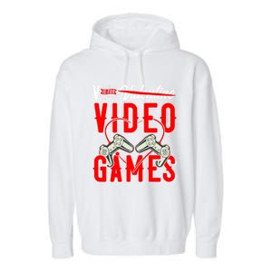 V Is For Valentines Video Games Gift For Gamer Lover Control Great Gift Garment-Dyed Fleece Hoodie