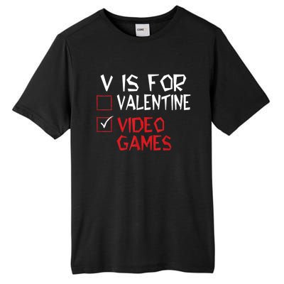 V Is For Video Games Funny Valentines Day Gamer Tall Fusion ChromaSoft Performance T-Shirt