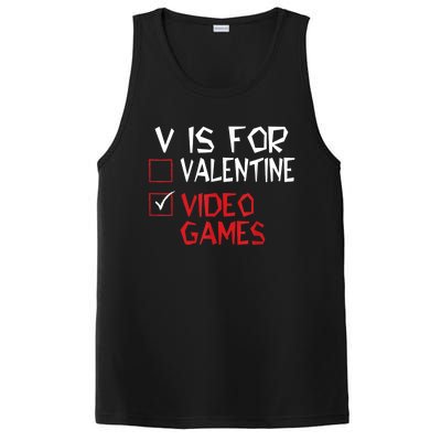 V Is For Video Games Funny Valentines Day Gamer PosiCharge Competitor Tank