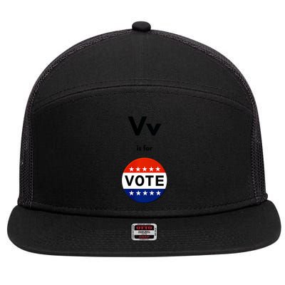 V Is For Vote 7 Panel Mesh Trucker Snapback Hat