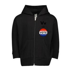 V Is For Vote Toddler Zip Fleece Hoodie