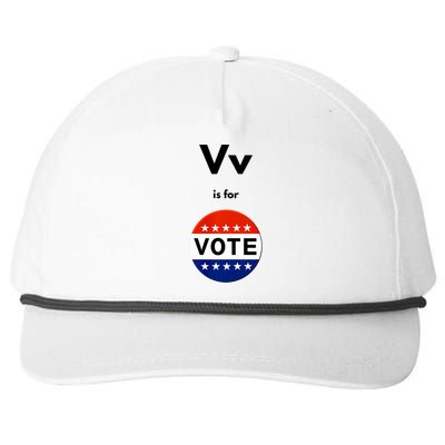 V Is For Vote Snapback Five-Panel Rope Hat