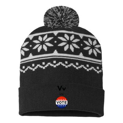 V Is For Vote USA-Made Snowflake Beanie