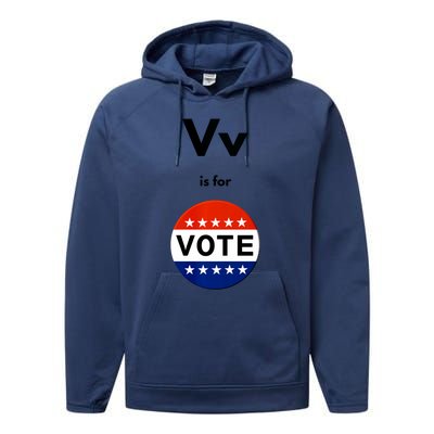 V Is For Vote Performance Fleece Hoodie