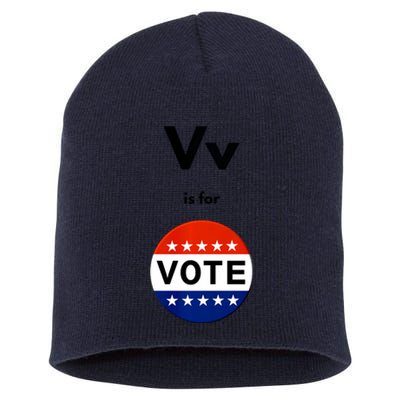 V Is For Vote Short Acrylic Beanie