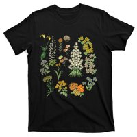 Vintage Inspired Flower Botanical Plants Nature Green Garden T-Shirt