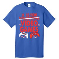 V Is For Video Games Funny Valentines Day Gamer Gift Tall T-Shirt