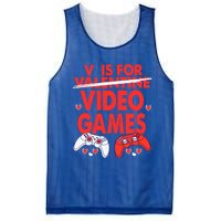 V Is For Video Games Funny Valentines Day Gamer Gift Mesh Reversible Basketball Jersey Tank