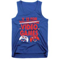 V Is For Video Games Funny Valentines Day Gamer Gift Tank Top