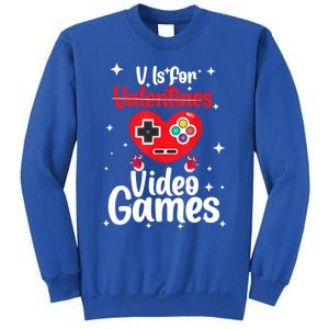 V Is For Video Games Happy Valentines Day Gamer Meaningful Gift Sweatshirt