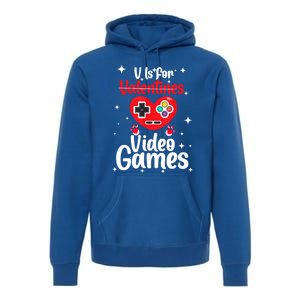 V Is For Video Games Happy Valentines Day Gamer Meaningful Gift Premium Hoodie