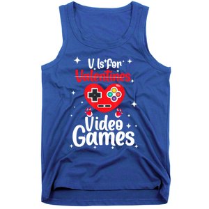 V Is For Video Games Happy Valentines Day Gamer Meaningful Gift Tank Top