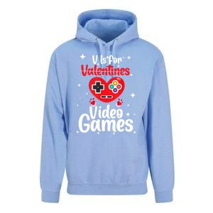 V Is For Video Games Happy Valentines Day Gamer Meaningful Gift Unisex Surf Hoodie