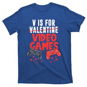 V Is For Video Games Happy Valentine's Day For Couple Cool Gift T-Shirt