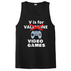 V Is For Video Games Valentines Funny Gift Funny Gift PosiCharge Competitor Tank