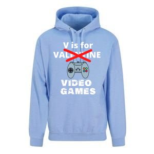 V Is For Video Games Valentines Funny Gift Funny Gift Unisex Surf Hoodie