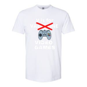 V Is For Video Games Valentines Funny Gift Funny Gift Softstyle CVC T-Shirt