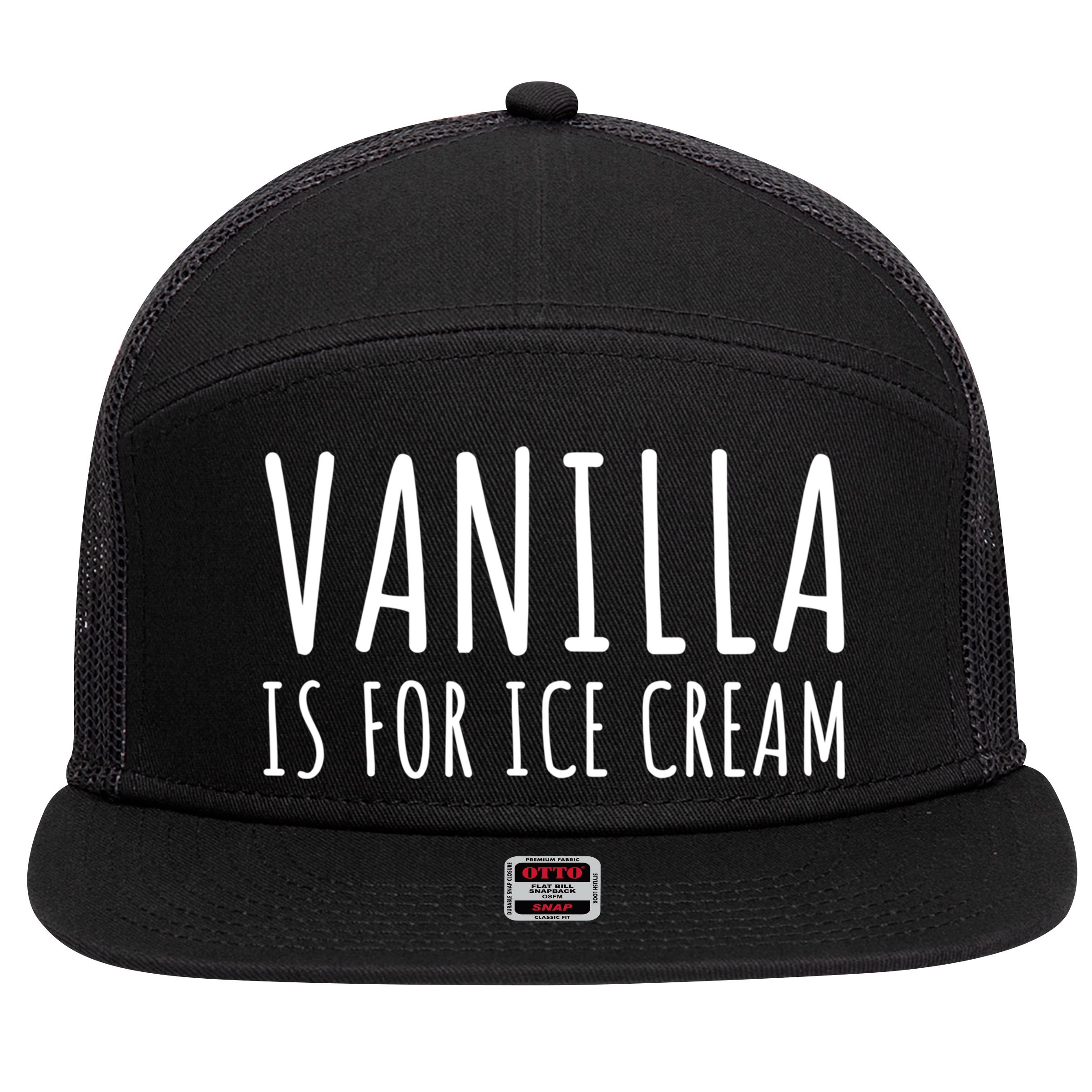 Vanilla Is For Ice Cream Swingers / Freaky Product Cute Gift 7 Panel Mesh Trucker Snapback Hat