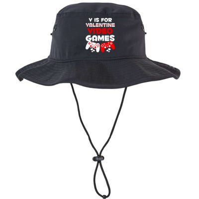 V Is For Video Games Funny Valentines Day Gamer Bucket Hat