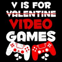 V Is For Video Games Funny Valentines Day Gamer Cooling Performance Long Sleeve Crew