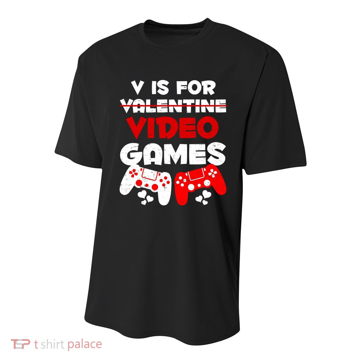 V Is For Video Games Funny Valentines Day Gamer Youth Performance Sprint T-Shirt