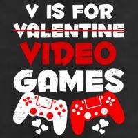V Is For Video Games Funny Valentines Day Gamer Golf Towel