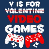 V Is For Video Games Funny Valentines Day Gamer Infant Baby Jersey Bodysuit
