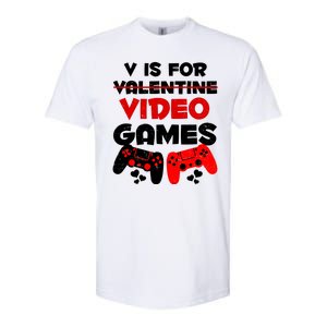 V Is For Video Games Funny Valentines Day Gamer Softstyle® CVC T-Shirt