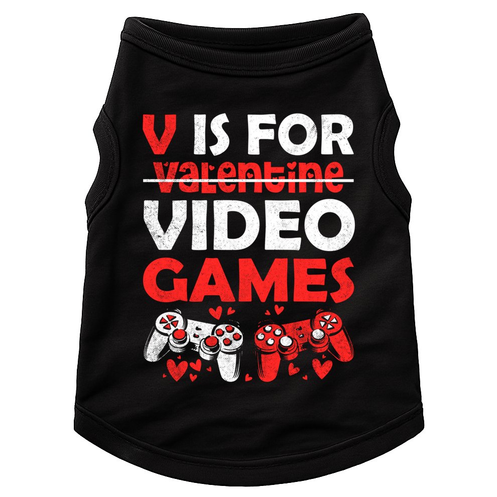 V Is For Video Games Gifts Valentine For Video Game Lovers Funny Gift Doggie Tank