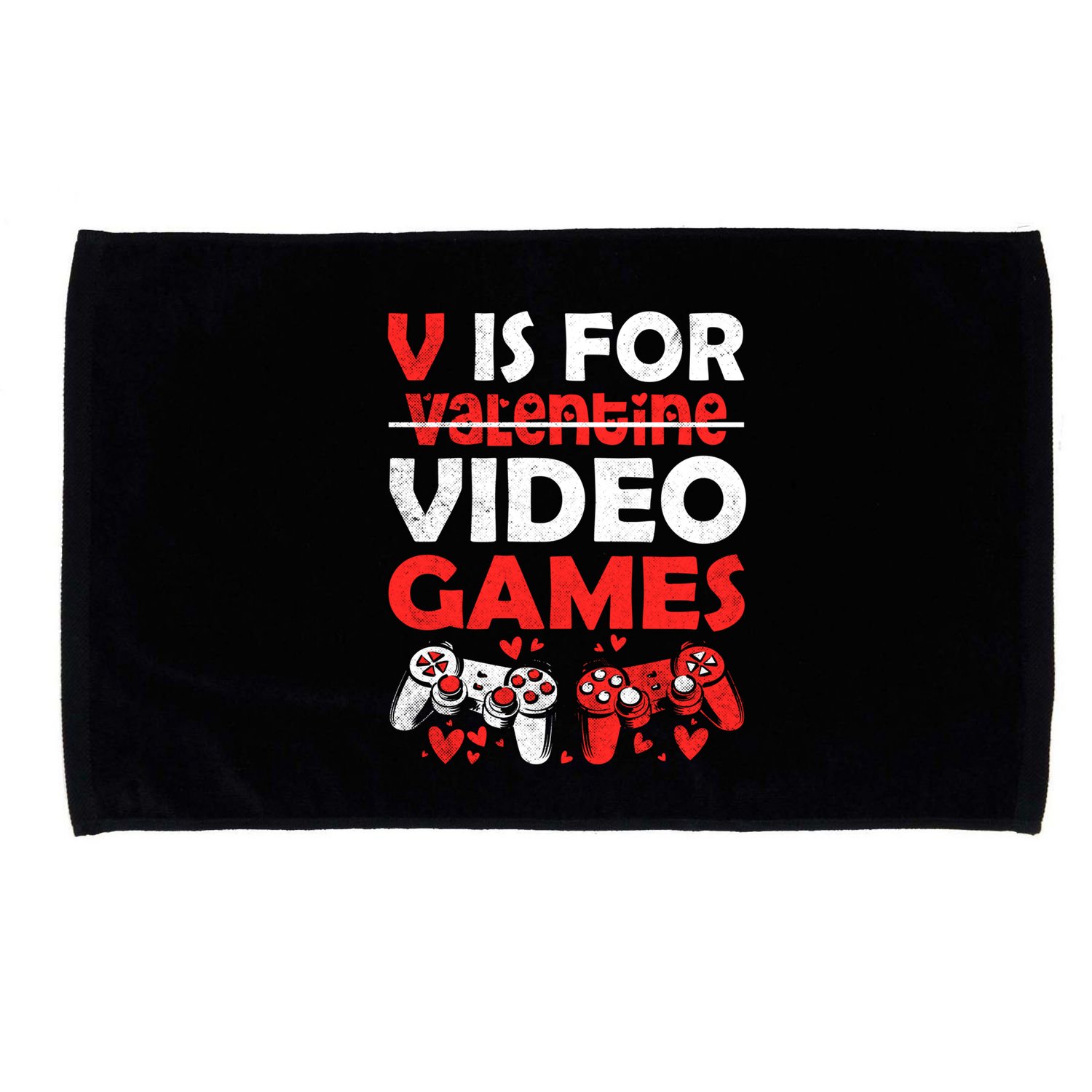 V Is For Video Games Gifts Valentine For Video Game Lovers Funny Gift Microfiber Hand Towel