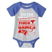 V Is For Video Games Valentines Day Design For A Gamer Gift Infant Baby Jersey Bodysuit