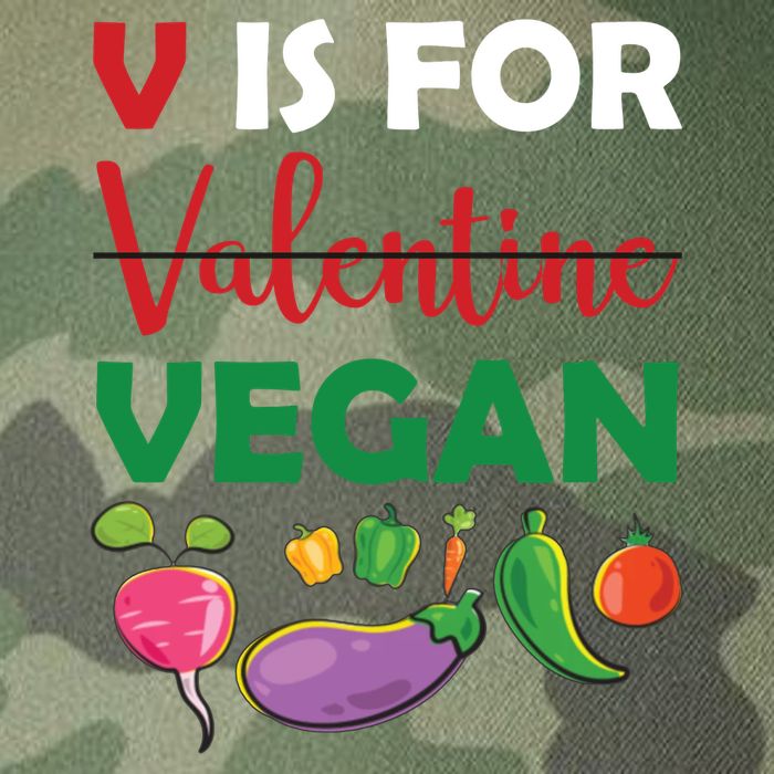 V Is For Vegan Funny Valentines Day Legacy Tie Dye Trucker Hat