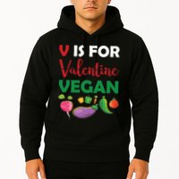 V Is For Vegan Funny Valentines Day Hoodie