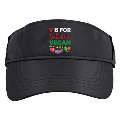 V Is For Vegan Funny Valentines Day Adult Drive Performance Visor