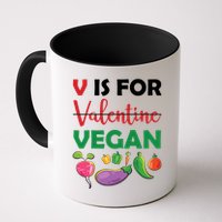 V Is For Vegan Funny Valentines Day Mug