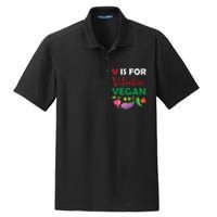 V Is For Vegan Funny Valentines Day Dry Zone Grid Polo