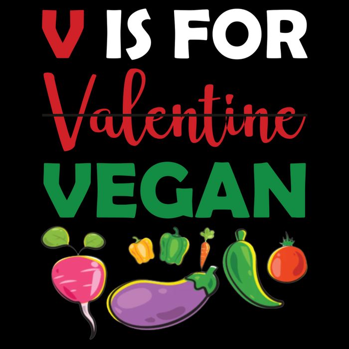 V Is For Vegan Funny Valentines Day Cooling Performance Long Sleeve Crew
