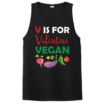 V Is For Vegan Funny Valentines Day PosiCharge Competitor Tank