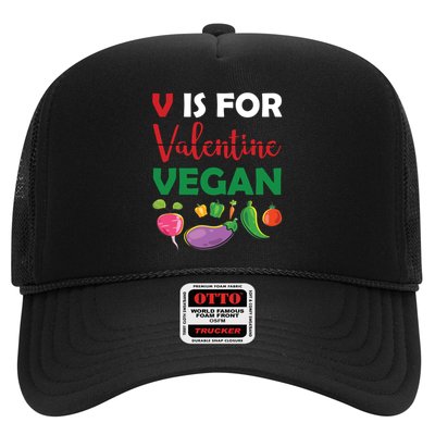 V Is For Vegan Funny Valentines Day Trucker Hat